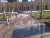غسل ساحة مسجد العارف بالله الدسوقي