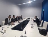 الدكتور محمد فريد وزير الاستثمار والتجارة الخارجية وجانب من اللقاء 