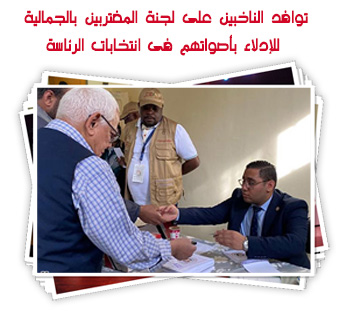توافد الناخبين على لجنة المغتربين بالجمالية للإدلاء بأصواتهم فى انتخابات الرئاسة