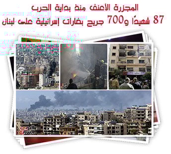 المجزرة الأعنف منذ بداية الحرب.. 87 شهيدًا و700 جريح بغارات إسرائيلية على لبنان