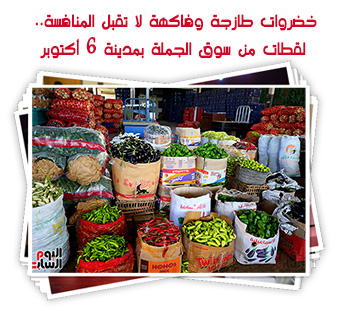 خضروات طازجة وفاكهة لا تقبل المنافسة.. لقطات من سوق الجملة بمدينة 6 أكتوبر