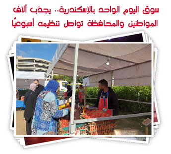سوق اليوم الواحد بالإسكندرية.. يجذب آلاف المواطنين والمحافظة تواصل تنظيمه أسبوعيًا