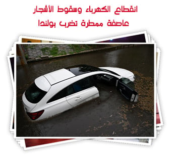 انقطاع الكهرباء وسقوط الأشجار  عاصفة ممطرة تضرب بولندا