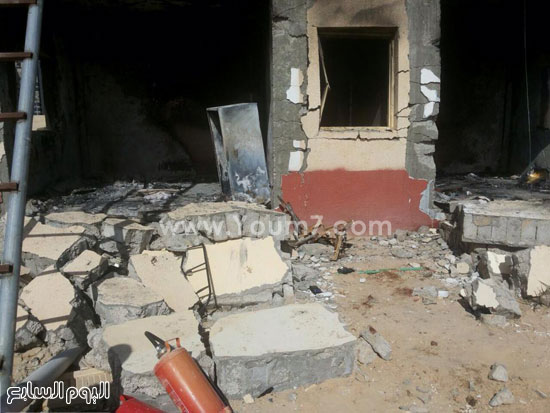 	وقوع حوائط المبانى وآثار التخريب فى مديرية أمن شمال سيناء