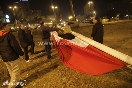 	إقامة سارى علم بطول 20 مترًا وسط ميدان التحرير