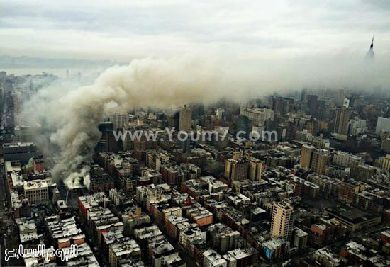 	حريق فى منطقة إيست فيلدج بمدينة نيويورك