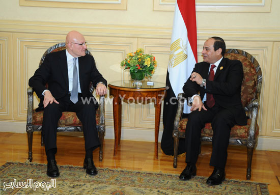  جلسة مباحثات للرئيس السيسى ورئيس وزراء لبنان