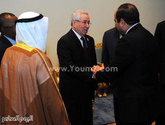  الرئيس السيسى يصافح أحد قادة العرب