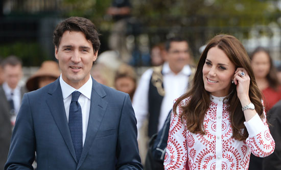 •	زوجة الأمير وليام ورئيس وزراء كندا