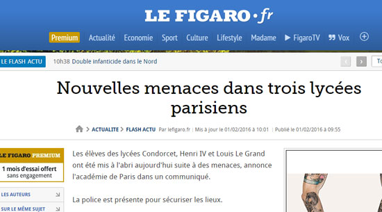 صحيفة لو فيجارو الفرنسية، صحيفة لو فيجارو الفرنسية،