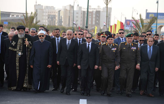 الرئيس السيسى ، جنازة عسكرية ، اخبار مصر ، عاجل ، بطرس بطرس غالى (6)