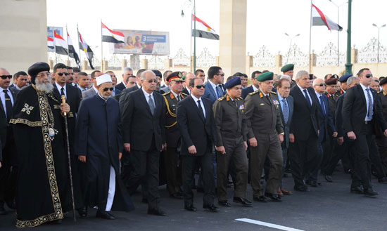 الرئيس السيسى ، جنازة عسكرية ، اخبار مصر ، عاجل ، بطرس بطرس غالى (7)