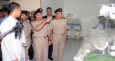 بالصور.. وزير الدفاع يفتتح مستشفى المنصورة العسكرى