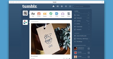 Tumblr تطلق تطبيقا جديدا يتوافق مع نظام تشغيل ماك الجديد os x
