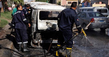 "الحماية المدنية" تتمكن من إخماد حريق فى سيارة "ميكروباص" بالهرم