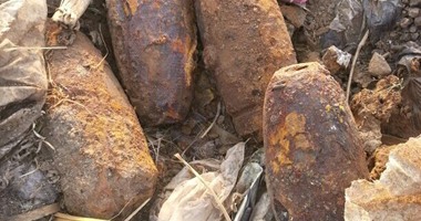 ننشر صورة 9 مقذوفات مدفعية عثر عليها بجوار خط أنابيب البترول بطنطا