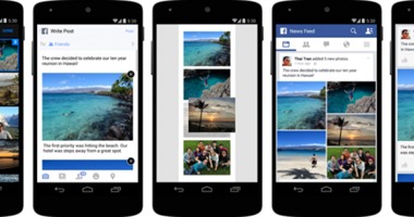 "فيسبوك" تطرح تحديثا لتطبيقها على هواتف "أندرويد" و"آيفون".. التحديث يسمح بترتيب ظهور الصور حسب رغبة المستخدمين.. ويُمكن رواد الموقع من اختيار 30 صورة فى كل مرّة.. و"فيسبوك" يطلق عليه اسم "القصص"