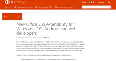 "أوفيس 365" يتوسع ليشمل ويندوز وios وأندرويد ومطورى الويب