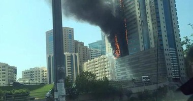 اندلاع حريق كبير فى برج بمدينة الشارقة الإماراتية