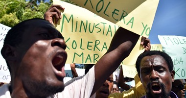 بالصور.. مظاهرات فى هايتى للمطالبة بمكافحة انتشار وباء الكوليرا