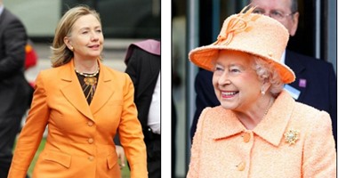 بالصور.. أجمل ألوان مشتركة لإطلالة هيلارى كلينتون والملكة إليزابيث..مين الأحلى؟