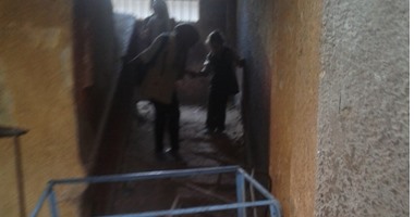 انهيار جزئى داخل فصول مدرسة ابتدائى فى دمنهور بسبب الأمطار الغزيرة