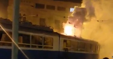 صحافة المواطن.. نشوب حريق بترام بالإسكندرية بسبب ماس كهربائى