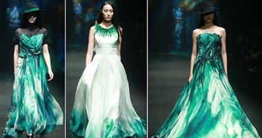 بالصور.. الأخضر بطل مجموعة أزياء "MERISIS Li Na" فى أسبوع الموضة الصينى