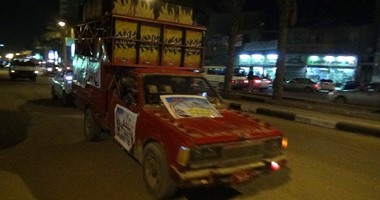 بالصور.. سيارات "النور" تجوب شوارع السويس ضمن حملة "مصرنا بلا عنف"‎