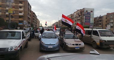 بالصور.. مسيرة بالسيارات فى كفر الشيخ للتنديد بالإرهاب