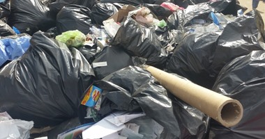 بالصور.. أطنان من القمامة تملأ طرقات مستشفى طنطا الجامعى