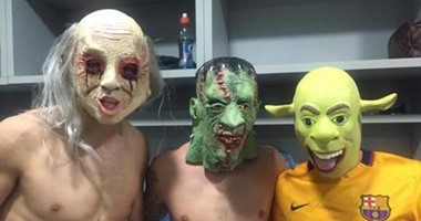 بالفيديو.. لاعبو برشلونة يحتفلون بـ"الهالوين"