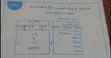 "صحافة المواطن".. قارئ يشكو من ارتفاع سعر فاتورة المياه بالإسكندرية