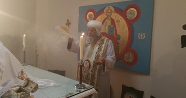 بالصور.. البابا تواضروس يترأس قداس عيد جلوسه بالمركز الثقافى القبطى