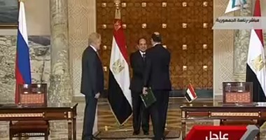 السيسى يشهد توقيع اتفاق مصر وروسيا لإنشاء المحطة النووية بالضبعة