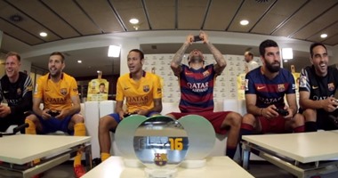 الكلاسيكو.. بالفيديو..  نجوم برشلونة تستعين بخطة"فيفا 16"  قبل مواجهة ريال مدريد