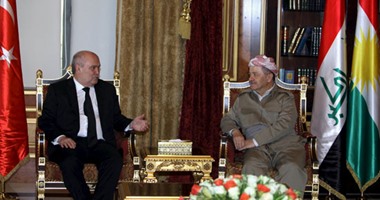 بالصور.. وزير الخارجية التركى يجرى محادثات مع زعيم كردى عراقى