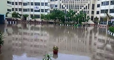 صحافة المواطن.. قارئ يشارك بصور لغرق كلية صيدلة المنصورة فى مياه الأمطار