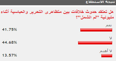 44% من القراء توقعوا عدم حدوث خلافات بمليونية "لم الشمل"