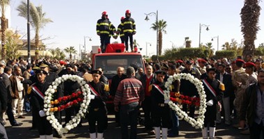 جنازة عسكرية فى الإسماعيلية للضابط شهيد حادث تفجير مدرعة العريش
