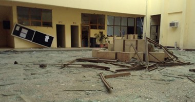 بالصور.. نرصد آثار العمليات الإرهابية على ديوان محافظة شمال سيناء