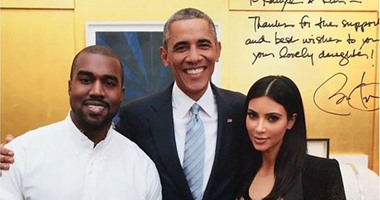 كيم كارديشان تنشر صورة تجمعها وزوجها مع "أوباما" على "إنستجرام"