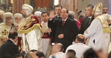 الرئيس السيسى يشهد احتفالات عيد الميلاد بالكاتدرائية لتهنئة الأقباط