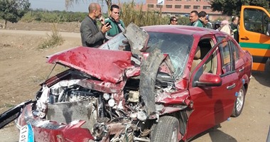 بالصور.. نجاة 4 حكام من الموت فى حادث مروع بطريق بنها