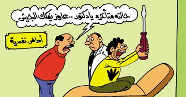 أمراض الإخوان النفسية ضد الجيش المصرى.. فى كاريكاتير "اليوم السابع"