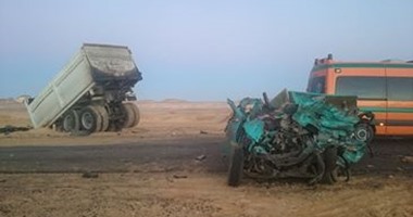 مصرع سائق وإصابة 3 آخرين فى حادث تصادم على الطريق الزراعى الشرقى بسوهاج