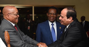 السيسى يلتقى رئيس جنوب إفريقيا بمقر إقامته فى "أديس أبابا"