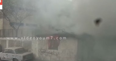 بالفيديو.. حريق يلتهم غرفة لعمال نظافة بجوار إحدى المدارس بغمرة