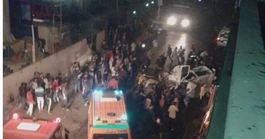 إصابة 10 أشخاص إثر سقوط ميكروباص بترعة المريوطية فى أبو النمرس   