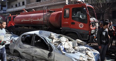 بالصور.. 8 قتلى و20 مصابا حصيلة تفجير سيارة مفخخة فى نادى الضباط فى دمشق